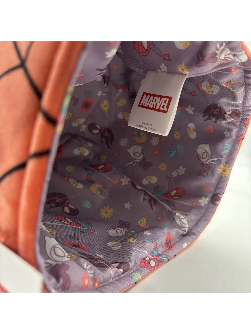 Girl’s Marvel Spiderman “Soft Plush”Easter Basket, Height 8”   NEW With Tag’s